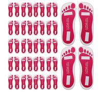 Zerodeko 25 Pairs Disposable Spray Tanning Foot Pads Sticky Self-Tan Protector Feet Patches for Sunless Tanning Salon Use Rose Red Cardboard Packaging