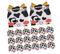 Zerodeko 25pcs Cow Party Favor Boxes with Portable Handle for Birthday Farm Animal Theme Candy Treat Present Boxes Easy Assembly Snack Storage for Boys and Celebrations