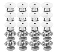 Zerodeko 25pcs Locking Pin Backs for Brooches and Badges, Copper Material with Silver Finish, Flat Round Shape, Tool-Free Installation and Firm Grip, for Uniforms and Flat Studs