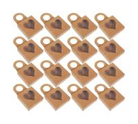 Zerodeko 25pcs Storage Box Wine Organizer Kraft Paper Rectangular Box with Window Handheld Reusable Simple Style for Cold Drink Places
