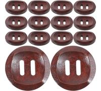 Zerodeko 25pcs Wooden Big Hole Coat Buttons Vintage Style Smooth Surface Simple Design 30mm Round Wood Buttons for Craft Project and Knitting