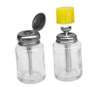 Zerodeko 2pcs 100ml Glass Press-dispensing Empty Bottles Nail Polish Remover Liquid Storage Refillable Manicure Supplies for Professional and Home Use