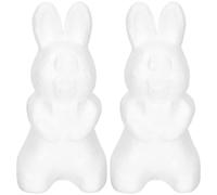 Zerodeko 2Pcs 25Cm White Foam Bunny Figures Solid Polystyrene Craft Rabbit Models for Easter Party Decor and DIY Art Projects