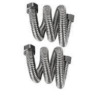 Zerodeko 2pcs 304 Stainless Steel Corrugated Hose Special Water Heater Inlet Hose Double-Ended Cold and Hot Water Supply Flexible 40cm for Home Plumbing