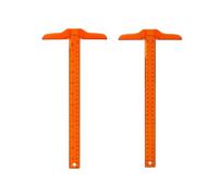 Zerodeko 2pcs 30cm T-square Ruler with Double Scale Plastic Measuring Tool for Drafting and Design Work, Orange Yellow T Shape Ruler Suitable for Students and Art Layout