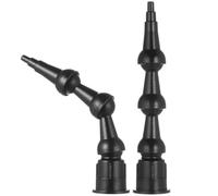 Zerodeko 2pcs Abs Caulk Nozzle 360 Degree Rotation, High Strength and Not Easy to Break Sealant Tip for Corners and Tanks, Flexible Bent Caulking Tool Accessory in Black