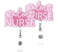 Zerodeko 2pcs Acrylic Retractable Name Badge Holders with Clip for Nursing Students and Nurses, Practical and Easy to Attach, Simple Design for Hospital and Clinical Daily Use,