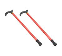 Zerodeko 2pcs Adjustable Height Walking Cane Collapsible Elderly Walking Stick Aluminium Alloy Red for Seniors Outdoor Walks Hiking Comfortable Grip Stability Support