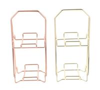 Zerodeko 2pcs Beauty Makeup Egg Storage Rack Makeup Sponge Applicator Drying Rack Double-layer Steel Stylish Portable Convenient to Store Applicators for Dresser Professional Artists