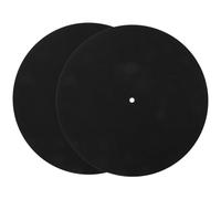 Zerodeko 2pcs Black Felt Turntable Mats for Vinyl Record Players, Anti-slip and Vibration Control Pads, Suitable for 7, 10, and 12 Inch Discs, Essential Dj Accessories for Stable Playback