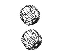 Zerodeko 2pcs Black Metal Birdcage Pendant Light Shade with Hollow Basket Design Iron Lamp Guard Cage for Hanging Lampshade Vintage Industrial Style Ceiling Light Fixture