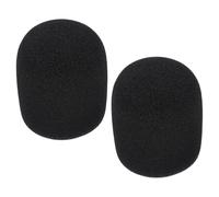 Zerodeko 2pcs Black Sponge Microphone Windscreen Soft and Elastic Structure for Noise Reduction, Breathable Mic Foam Cover for Broadcasting on Stage Use