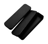 Zerodeko 2pcs Black Tinplate Pencil Case and Tweezer Tool Storage Box, Versatile Metal Pen Holder with Lid for School and Office Organization