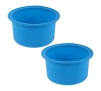 Zerodeko 2pcs Blue Silicone Wax Melt Liners 4.7"x2.5" Reusable Non-stick Insert for Small Waxing Pots, Mini Wax Heater Replacement for Home Hair Removal Use
