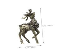 Zerodeko 2pcs Brass Deer Ornaments Stag Ornaments Modern Home Deer Table Decor Room Antler Call Object Key Bronze Elegant Valet Christmas Tabletop Head Indoor Light Brown