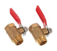 Zerodeko 2pcs Brass Mini Ball Valve 1/4", 180° Lever Handle Water Valve | Pipe Fitting Ball Valve, Water Inlet Valve, Fast On-Off Operation, Convenient Pipe Coupling Adapter
