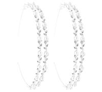 Zerodeko 2pcs Bridal Hair Headbands for Wedding Ceremonies and Evening Reception, Double Layer Zinc Alloy Leaf Design with Faux Pearls, Polished Finish, Flexible and Comfortable Hair