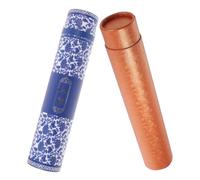 Zerodeko 2pcs Calligraphy Painting Scroll Storage Holder with Elegant Brocade Paper Material, Scroll Painting Box for Artwork Protection and Organised Poster Carrier