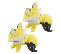 Zerodeko 2pcs Cartoon Glass Fox Figurines, Handcrafted Amber Glass with Rounded Edges and Smooth Craftsmanship, Compact and Safe for Surface, for Windowsill or Home Shelf Decoration