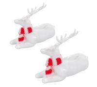 Zerodeko 2pcs Christmas Acrylic Reindeer Figurine - Elk Figurines - Deer Ornament - Christmas Table Centerpieces - Xmas Deer Decor Holiday Party Supplies