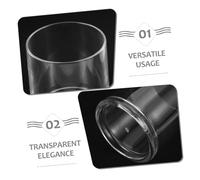 Zerodeko 2pcs Clear Acrylic Drinking Glasses Unbreakable Round Whiskey Tumblers with Comfortable Grip Stackable Transparent Cups for Juice Cocktail Beer Iced Tea Dishwasher Safe
