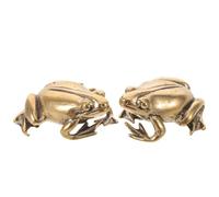 Zerodeko 2pcs Copper Frog Sculpture Bird Bath Purifier, Garden Birdbath Cleaning Disk Ornaments for Backyard Water Feature, Bird Watching Patio Decoration