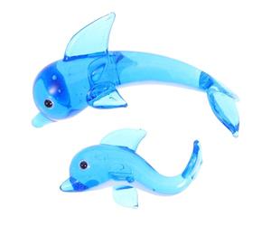 Zerodeko 2pcs Crystal Dolphin Figurines for Home and Study, Cute and Adorable Tabletop Decoration Versatile Placement and Decorative Flexibility, for Animal Lovers
