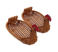 Zerodeko 2pcs Cute Animal Woven Storage Baskets Easter Themed For Organizing Eggs Fruit Snacks Ideal For Home Decor Kitchen Living Room