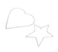 Zerodeko 2pcs DIY Iron Heart and Star Wreath Frame Smooth Handcrafted Christmas Garland Base for Indoor Home Decor Stable Craft Ring for Balcony Garden Office Hotel Decorations