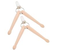 Zerodeko 2pcs Drumstick Keychain Mini Wood Drum Sticks Key Holder Rhythm Practice Accessories for Musicians Percussion Key Ring Chain