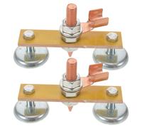 Zerodeko 2pcs Dual-Head Magnetic Welding Earth Clamp with Copper Alloy Wire End for Welding Machines and Metalworking Fields, Enhanced Magnetic Strength for Car Body Straightening