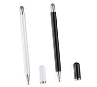 Zerodeko 2pcs Dual-tip Stylus Pens for Touchscreen Tablets and Phones Fine Point Silicone Tips for High Precision and Smooth Control Lightweight Capacitive Tablet Stylus in Black and White