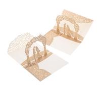 Zerodeko 2pcs Elegant Wedding Invitation Card Made from Glitter Paper with Blank Space and Symbol of Love, for Bride and Groom at Engagement Parties and Anniversaries to Create a Romantic