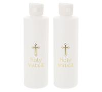 Zerodeko 2pcs Empty Holy Water Bottles with Cross Holds Container Crucifix Wall Catholic Christian Holy Water Bottle Refillable Easter Bottle for Home, Party (250ML)