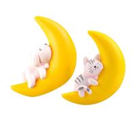 Zerodeko 2pcs Floating Moon Bear Resin Aquarium Ornament