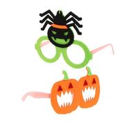 Zerodeko 2pcs Fluorescent Halloween Glasses Frame for Glow Dark Pumpkin Spider Party Accessories Lightweight Neon Eyewear for Night Photoshoots and Festive Celebrations