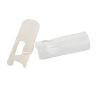 Zerodeko 2pcs Flute Mouthpiece Protector and Blowing Training Nozzle for Chinese Flute Beginner Aid Accessory Clip-on Wind Director Musical Instrument Parts in Light Beige and Transparent