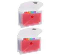 Zerodeko 2pcs Folder Organizer Portable File Bag 7.07x5.89x4.32in Waterproof Protection Sorting 7-Pocket Design for Home Paperwork and Invoices