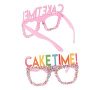 Zerodeko 2pcs Funny Birthday Glasses Props Novelty Party Eyewear for Indoor Outdoor Celebrations Eye Catching Pink Design for Photo Booth Fun Cake Decoration