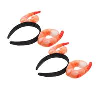Zerodeko 2pcs Funny Shrimp Ocean Headbands with Plastic and Cloth Material, Eye-catching Design and Strong Visual Appeal, for Seafood Party and Cosplay Events