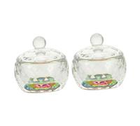 Zerodeko 2pcs Glass Crystal Cup for Nail Art Lids Included for Manicures and Nail Salons