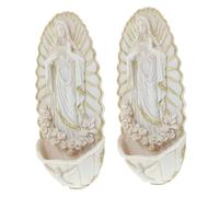Zerodeko 2pcs Guadalupe Holy Water Font Wall Hanging Decor Serene Blessed Catholic Decor for Home Church First Communion Decorations Tranquil Spiritual Ambiance