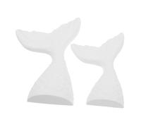 Zerodeko 2pcs Gypsum Fish Tail Sculptures Rustic Coastal Decor Fish Tail Photography Props for Beach Wedding Party Centerpiece