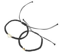 Zerodeko 2pcs Handmade Braided Rope Heart Bracelets for Mother and Daughter, Matching Alloy String Woven Bracelets, for Casual and Business Occasions, Expressing Friendship and Feelings