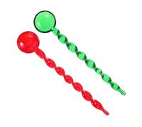 Zerodeko 2pcs Heat Resistant Spiral Glass Spoons for Hot Beverages and Desserts Serving Drinking Stirrers in Red and Green Soup Spoons for Home and Cafe Use