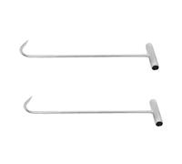 Zerodeko 2pcs Heavy Duty T-Handle Manhole Cover Hooks Versatile Lifting Tools for Storm Drains Tank Lids Up Doors Silver Manhole Puller