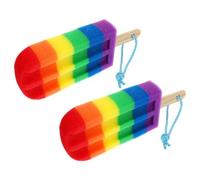 Zerodeko 2pcs Ice Cream Shaped Exfoliating Body Scrubber Sponge for Shower and Bathtubs, Soft Sponge Material Colorful Design, Full Body Exfoliation and Versatile Use for Women Random Color