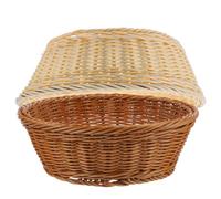 Zerodeko 2pcs Imitation Rattan Woven Bread Baskets with Pp Material, Large Size, for Home Display and Storage of Breads, Candies, Fruits, and Vegetables