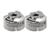 Zerodeko 2pcs Industrial Sewing Machine Bobbin Case Made of Sturdy Steel with Silver Finish, Prevents Unraveling and Tangling, Suitable for Heavy Duty and Domestic Sewing Machines