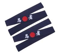 Zerodeko 2pcs Japanese Style Cloth Headbands for Cooking and Karate Training, Comfortable and Easy to Wear Blue Headbands Suitable for Men